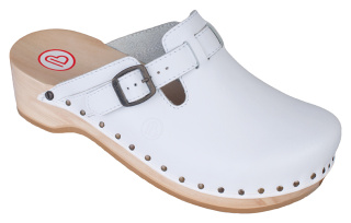 0402-100 BERKEMANN Riemen-Toeffler Holz Sandale weiß Größe 2,5 - 12