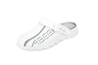7310 ABEBA-Clog ohne Stahlkappe weiß, Leder, Größe 35 - 48
