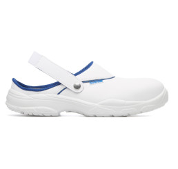 Iris_20 Safeway Clogs Texfiber mit polycarbonat Schutzkappe weiß-blau