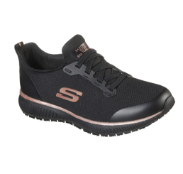 Skechers SQUAD SR Damen Slip-On Schuhe für Beruf und Freizeit  ohne Schutzkappe schwarz/gold Größe 35 - 42